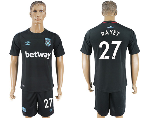 2017 18 West Ham United 27 PAYET Away Soccer Jersey