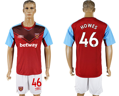 2017 18 West Ham United 46 HOWES Home Soccer Jersey