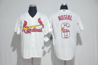 2017 New St Louis Cardinals Mens Jersey 6 Stan Musial White Printing Cool Base baseball Jersey