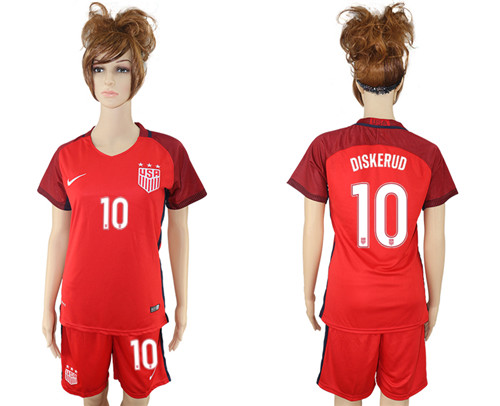 2017 USA 10 DISKERUD Women Away Soccer Jersey