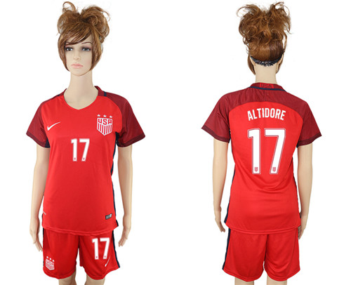 2017 USA 17 ALTIDORE Women Away Soccer Jersey