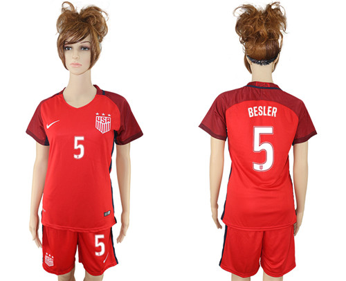 2017 USA 5 BESLER Women Away Soccer Jersey