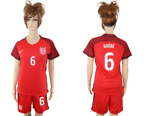 2017 USA 6 NAGBE Women Away Soccer Jersey