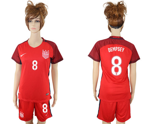 2017 USA 8 DEMPSEY Women Away Soccer Jersey