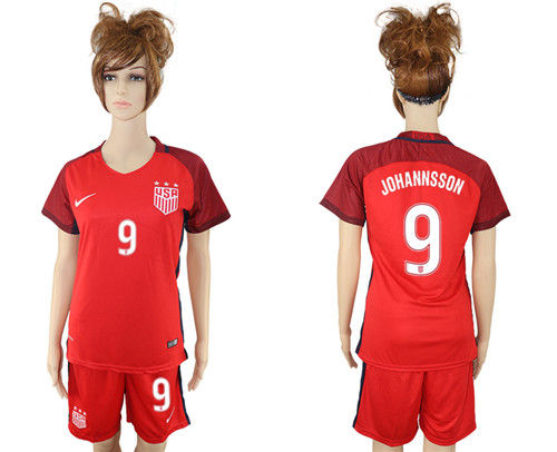 2017 USA 9 JOHANNSSON Women Away Soccer Jersey