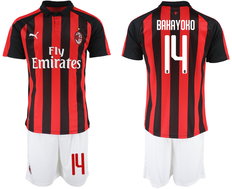 2018 19 AC Milan 14 BAKAYOKO Home Soccer Jersey