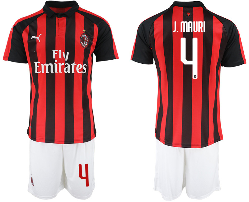 2018 19 AC Milan 4 J. MAURI Home Soccer Jersey