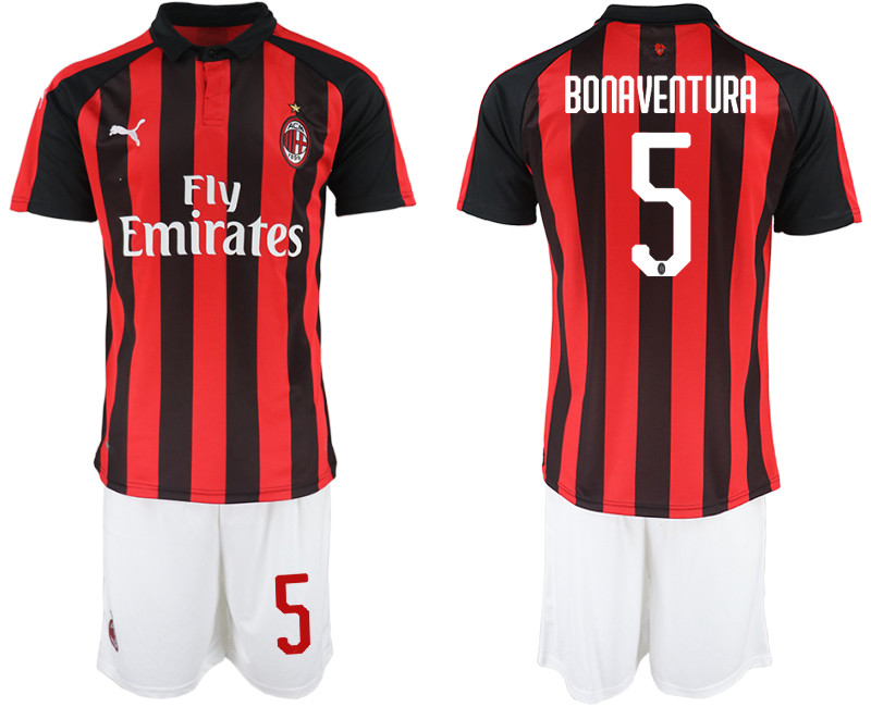 2018 19 AC Milan 5 BONAVENTURA Home Soccer Jersey