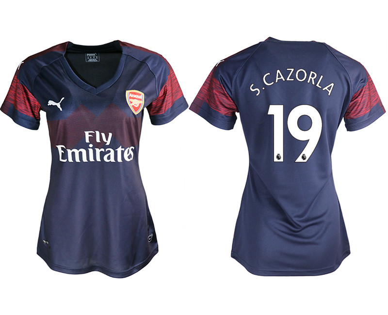 2018 19 Arsenal 19 S.CAZORLA Away Women Soccer Jersey