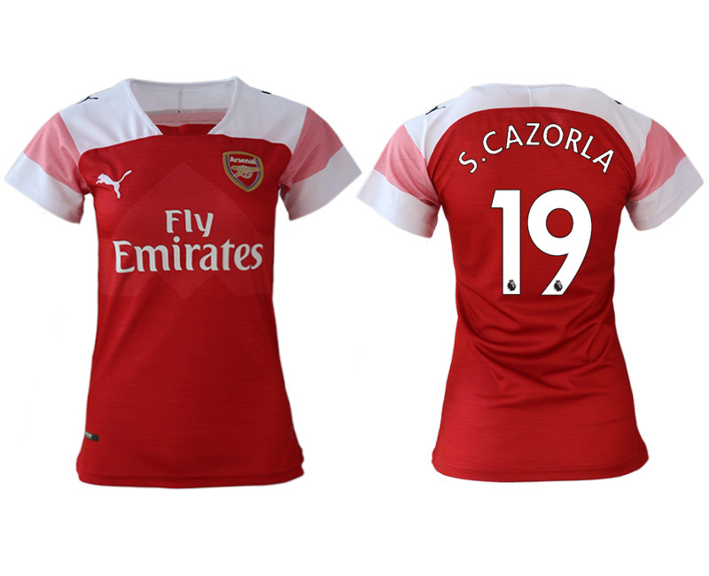 2018 19 Arsenal 19 S.CAZORLA Home Women Soccer Jersey