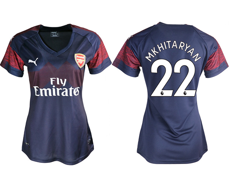 2018 19 Arsenal 22 MKHITARYAN Away Women Soccer Jersey