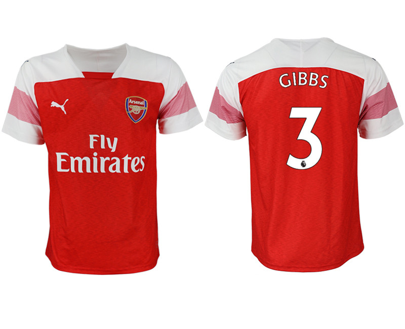 2018 19 Arsenal 3 GIBBS Home Thailand Soccer Jersey