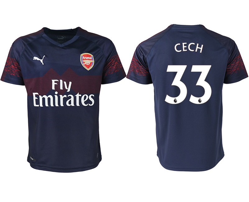 2018 19 Arsenal 33 CECH Away Thailand Soccer Jersey