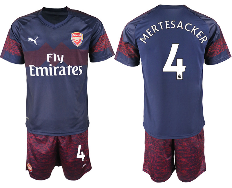 2018 19 Arsenal 4 MERTESACKER Away Soccer Jersey