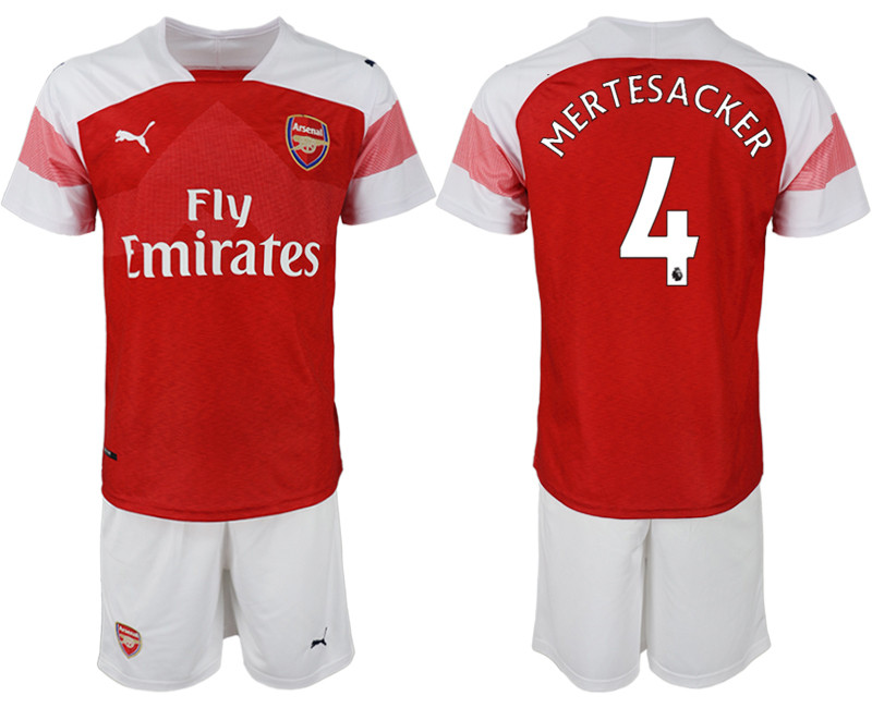 2018 19 Arsenal 4 MERTESACKER Home Soccer Jersey