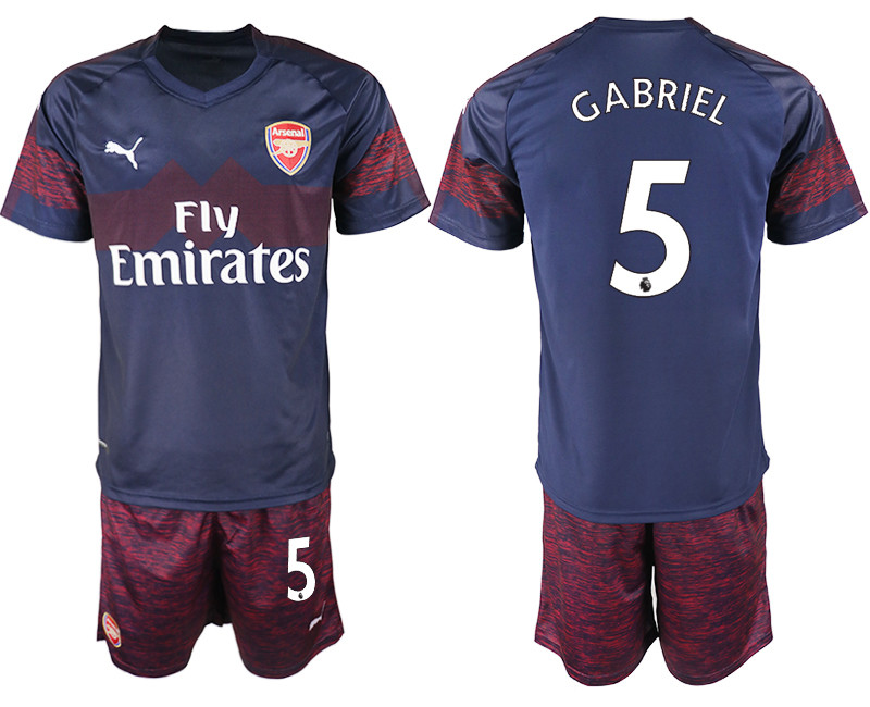 2018 19 Arsenal 5 GABRIEL Away Soccer Jersey