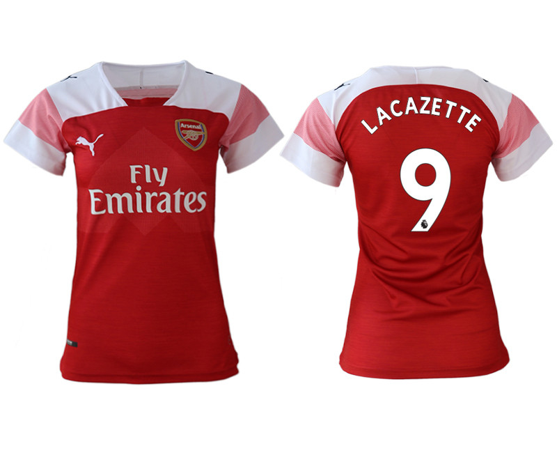 2018 19 Arsenal 9 LACAZETTE Home Women Soccer Jersey