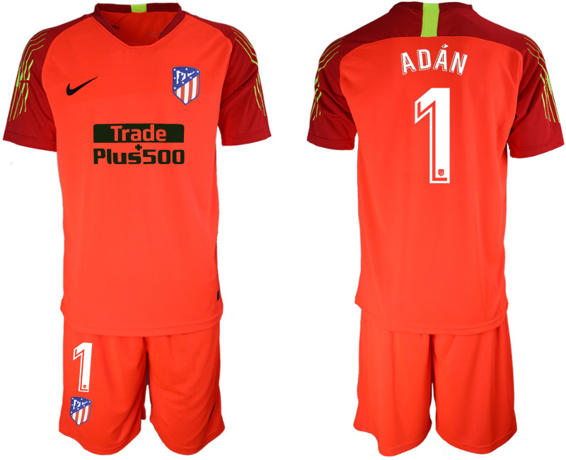 2018 19 Atletico Madrid 1 ADAN Red Goalkeeper Soccer Jersey