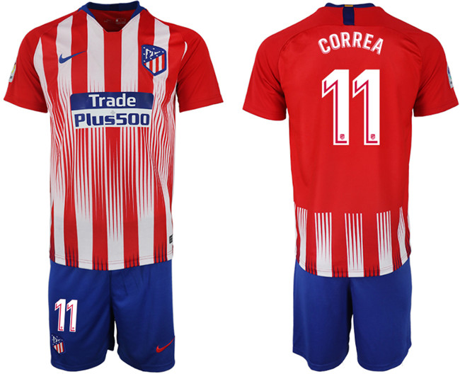 2018 19 Atletico Madrid 11 CORREA Home Soccer Jersey