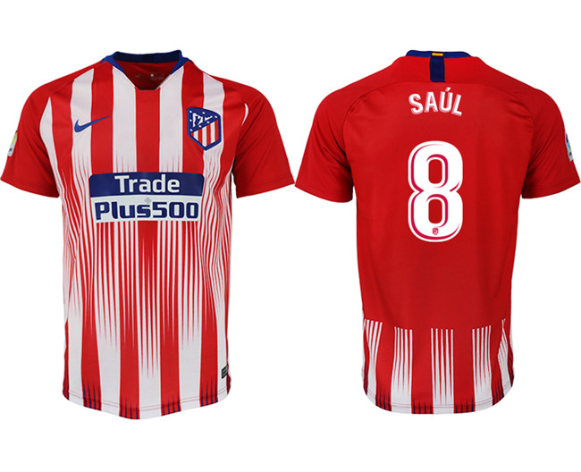 2018 19 Atletico Madrid 8 SAUL Home Thailand Soccer Jersey