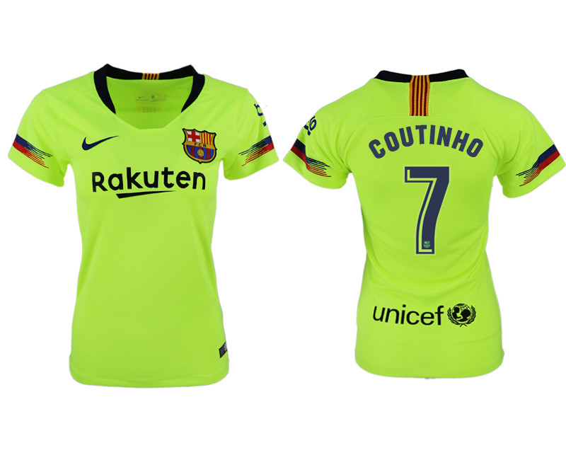 2018 19 Barcelona  COUTINHO Away Women Soccer Jersey