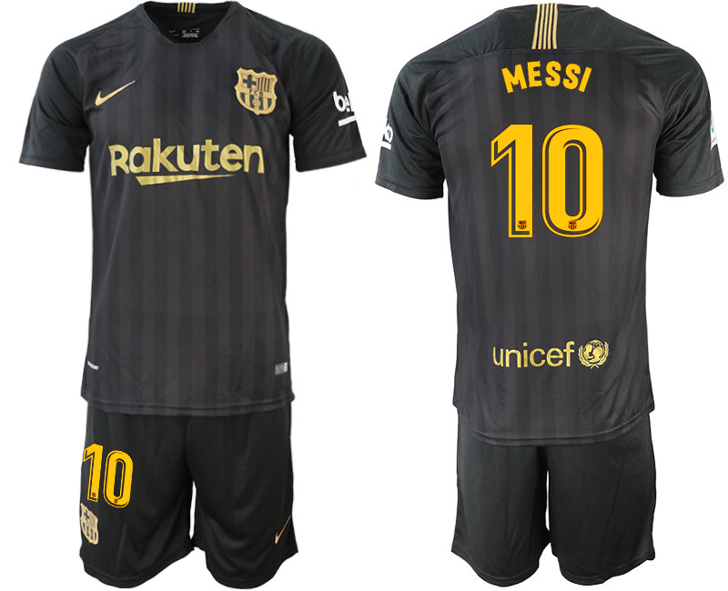 2018 19 Barcelona 10 MESSI Black Training Jersey