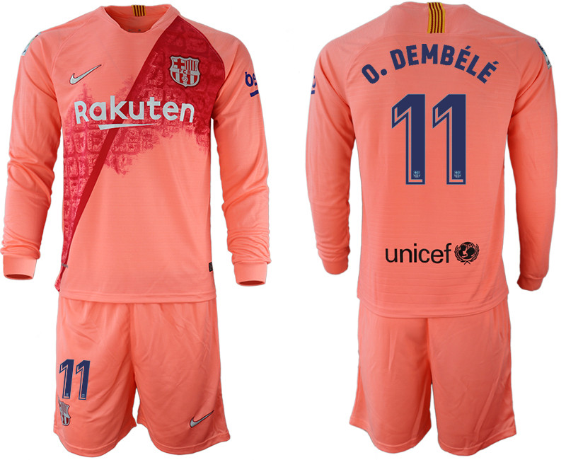 2018 19 Barcelona 11 O. DEMBELE Third Away Long Sleeve Soccer Jersey