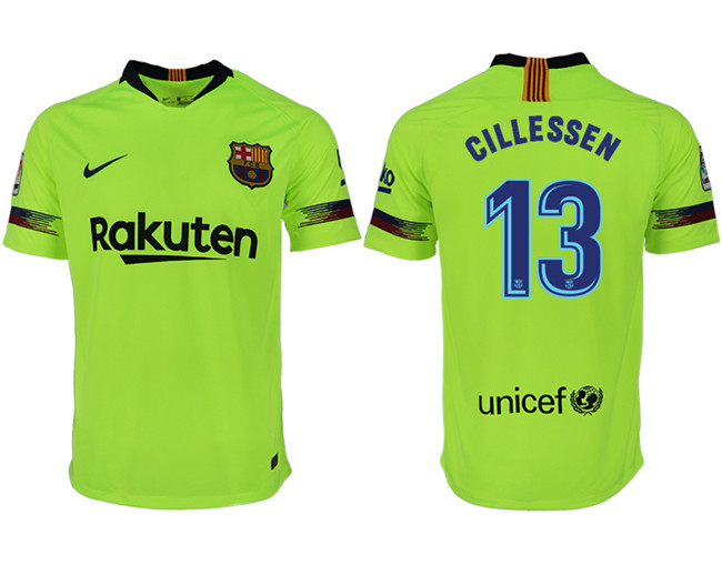 2018 19 Barcelona 13 CILLESSEN Away Thailand Soccer Jersey
