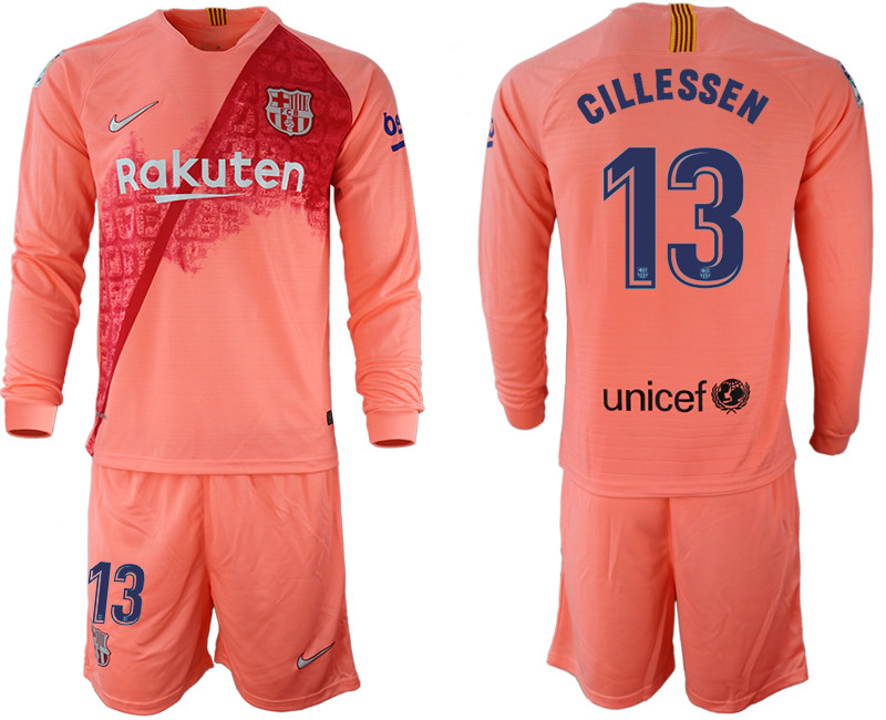 2018 19 Barcelona 13 CILLESSEN Third Away Long Sleeve Soccer Jersey