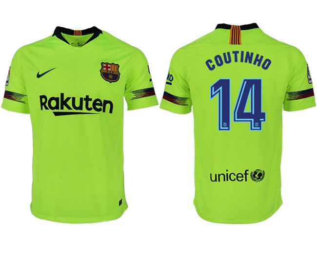 2018 19 Barcelona 14 COUTINHO Away Thailand Soccer Jersey