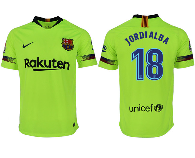 2018 19 Barcelona 18 JORDIALBA Away Thailand Soccer Jersey