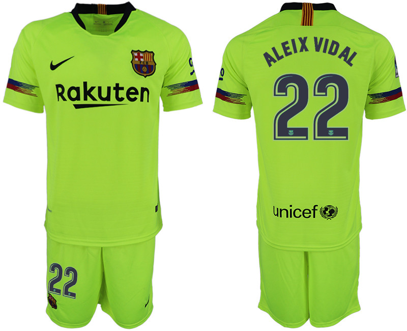 2018 19 Barcelona 22 ALEIX VIDAL Away Soccer Jersey