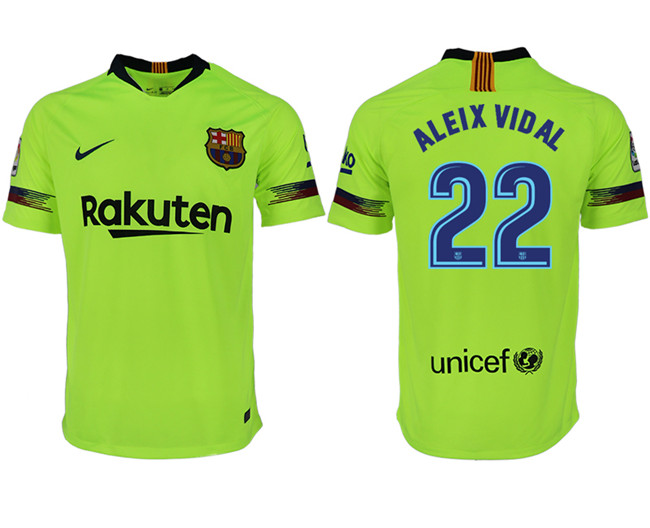 2018 19 Barcelona 22 ALEIX VIDAL Away Thailand Soccer Jersey