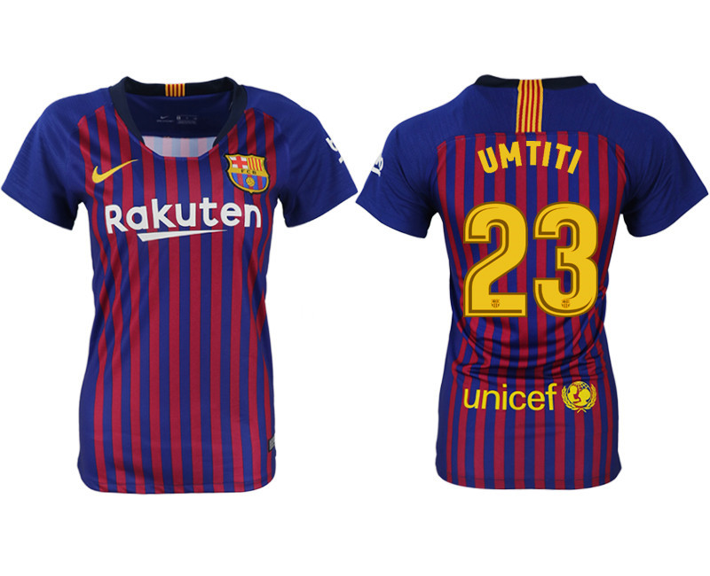 2018 19 Barcelona 23 UMTITI Home Women Soccer Jersey