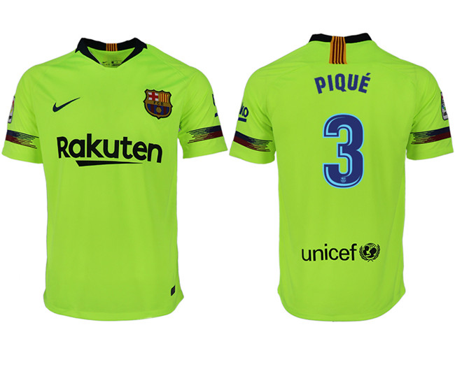 2018 19 Barcelona 3 PIQUE Away Thailand Soccer Jersey