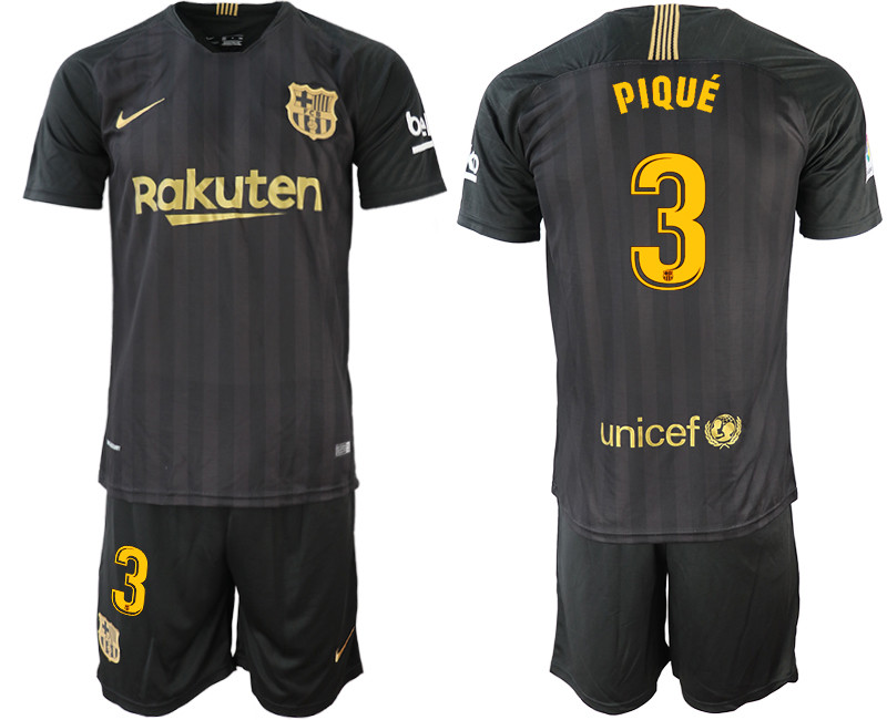 2018 19 Barcelona 3 PIQUE Black Training Jersey