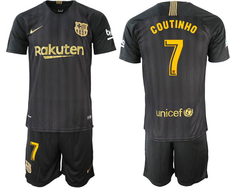 2018 19 Barcelona 7 COUTINHO Black Training Jersey