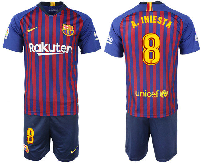 2018 19 Barcelona 8 A.INIESTA Home Soccer Jersey
