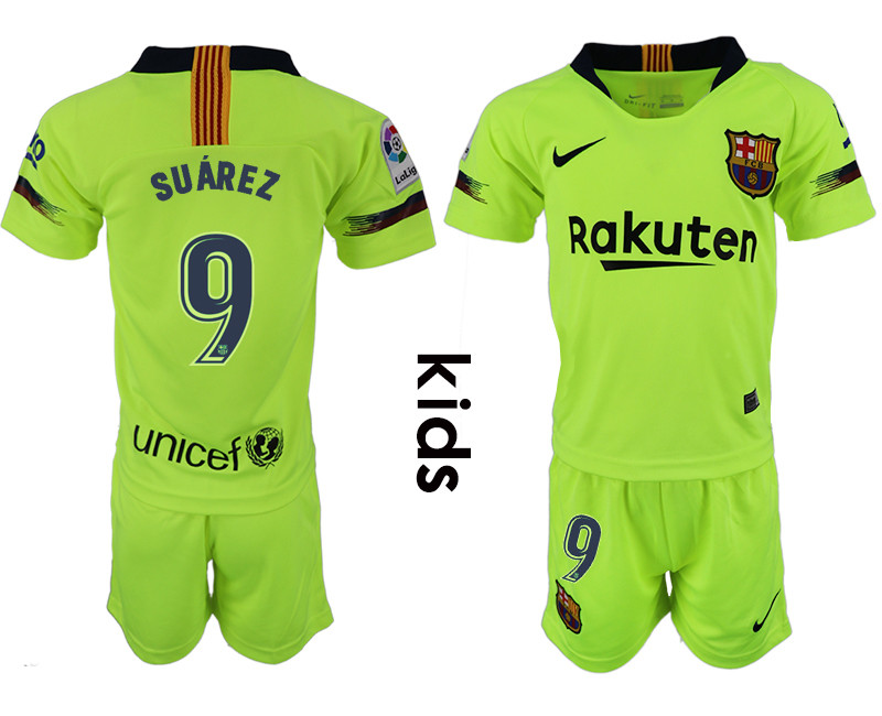 2018 19 Barcelona 9 SUAREZ Away Youth Jersey