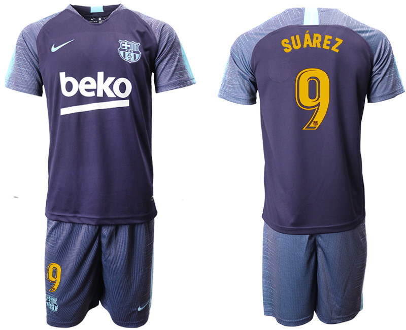 2018 19 Barcelona 9 SUAREZ Dark Blue Training Soccer Jersey