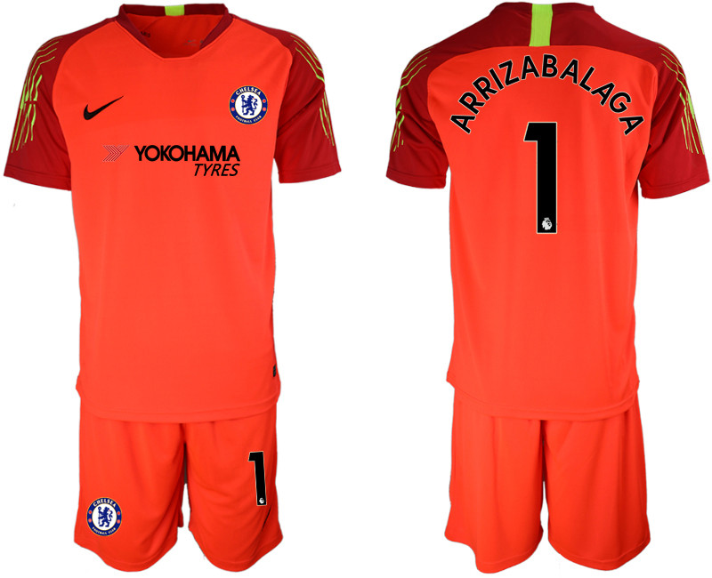 2018 19 Chelsea 1 ARRIZABALAGA Red Goalkeeper Soccer Jersey