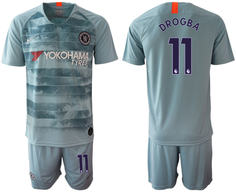 2018 19 Chelsea 11 DROGBA Third Away Soccer Jersey