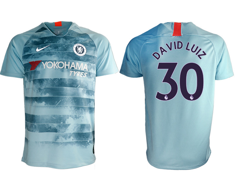 2018 19 Chelsea 30 DAVID LUIZ Third Away Thailand Soccer Jersey