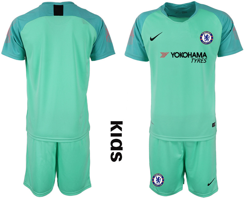 2018 19 Chelsea Green Youth Goalkeeper Soccer Jersey