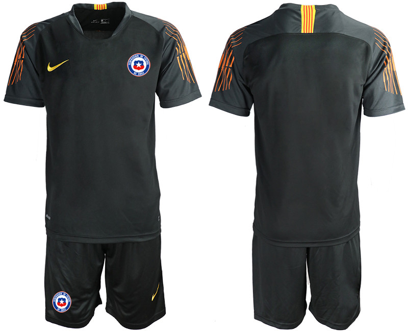 2018 19 Chile Black Goalkeeper Soccer Jersey