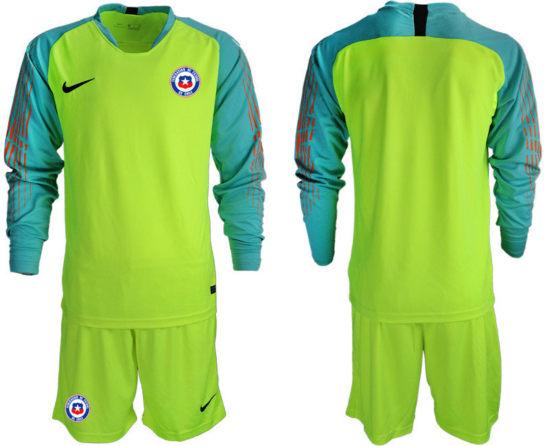 2018 19 Chile Fluorescent Green Long Sleeve Goalkeeper Soccer Jersey