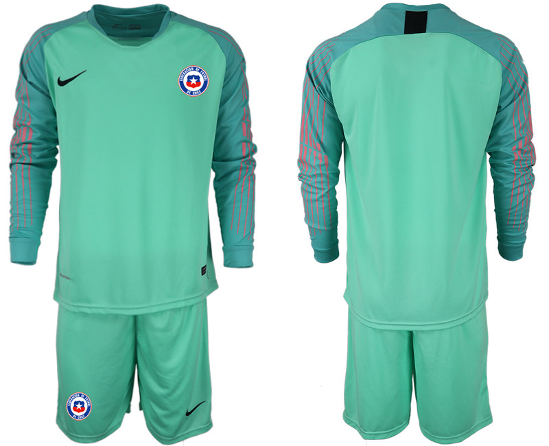 2018 19 Chile Green Long Sleeve Goalkeeper Soccer Jersey