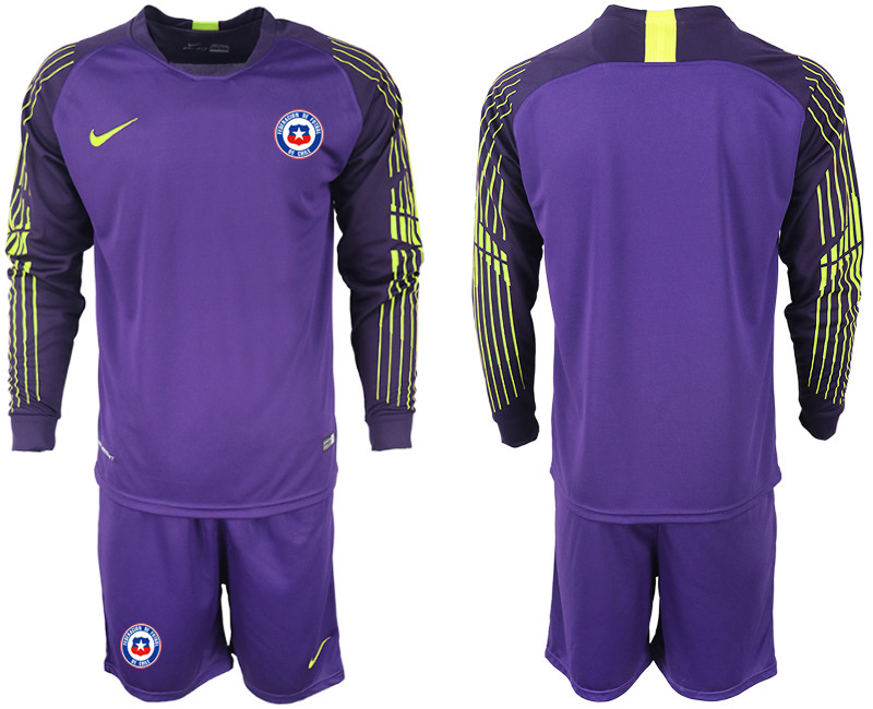 2018 19 Chile Purple Long Sleeve Goalkeeper Soccer Jersey