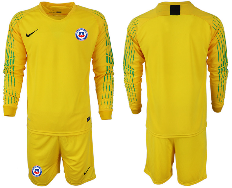 2018 19 Chile Yellow Long Sleeve Goalkeeper Soccer Jersey