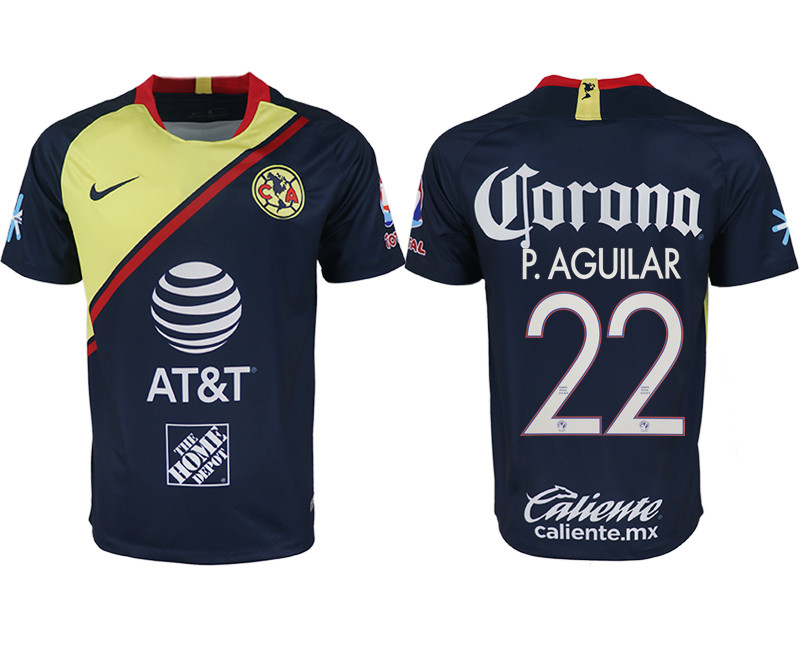 2018 19 Club America 22 P. AGUILAR Away Soccer Jersey